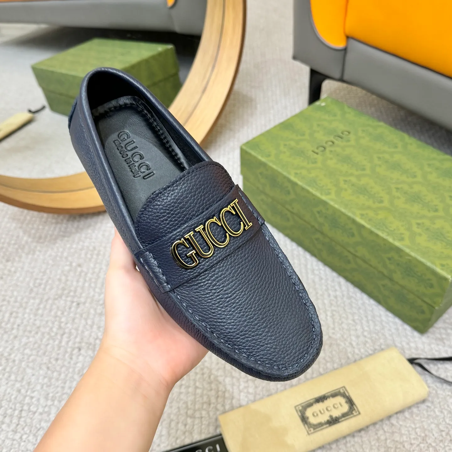 Men's shoes 💰420 (Yangli) Gucci* - the top version of Gucci classic beanie shoes! It is made of imported original cowhide and has a comfortable first layer of sheepskin lining! Original wear-resistant rubber outsole! High quality products! Size 38-46, with shoe dial, cloth bag, card